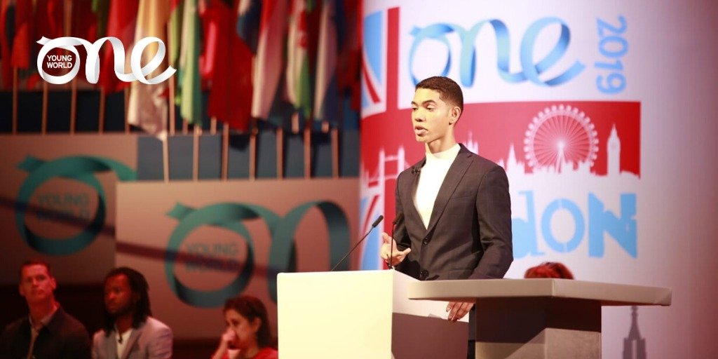 OneYoungWorld's tweet photo. "Innovation is not always based on technology. Sometimes it’s about changing the system through basic human generosity." Selin Benjamin Bocio Richardson shares at #OYW2019 how we can fight poverty by providing access to basic healthcare. https://t.co/m1XpjePpwA