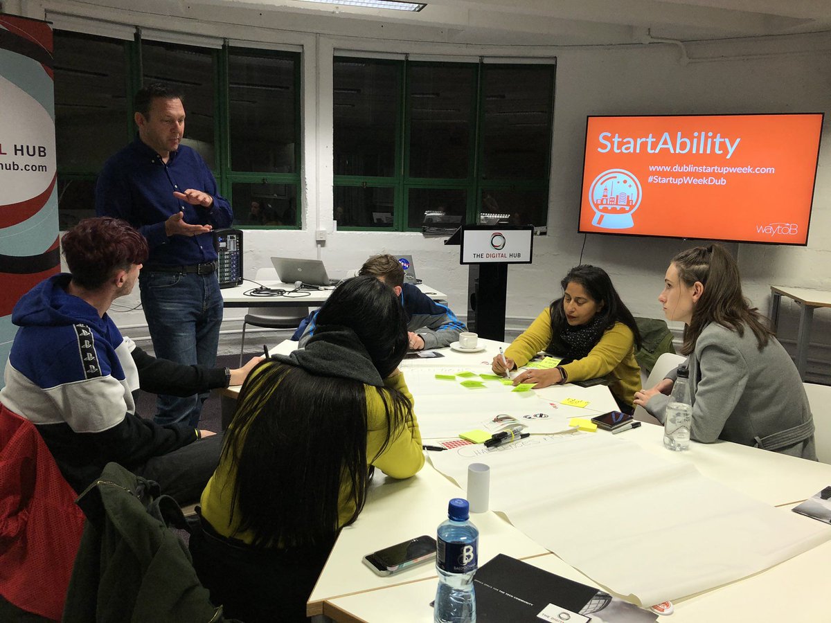 TheLadderIO's tweet photo. "It amazes folks, that in 60 mins,  we can define the problem accurately,  ideate solutions, AND get a roadmap in place with actionable next steps "
Jacques Vermaak (South Afrtica) of @theladderio facilitating #startability @thedigitalhub as part of #startupweekdub 
#SDG8 #sdg10 https://t.co/XWLY0k1vWD