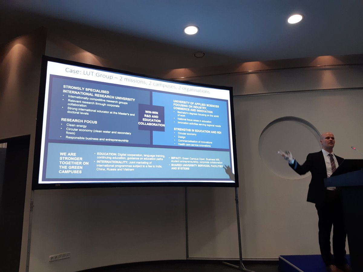 EDUFI_HigherEd's tweet photo. .@TuroKilpelainen from Lahti University of applied sciences representing recent developments and trends in Finnish education in Finnish Russian Seminar for Higher education cooperation in St. Petersburg. Seminar focuses strengthening cooperation between Finland and Russia. https://t.co/RS2pgLCZmq