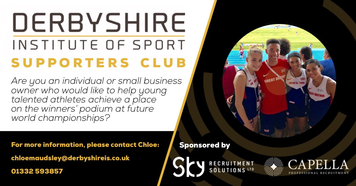 DerbyshireIS's tweet photo. If you are interested in joining our SUPPORTERS CLUB and helping athletes become world class - please get in touch 📩

#BornForSport https://t.co/1WqWSzhDLE