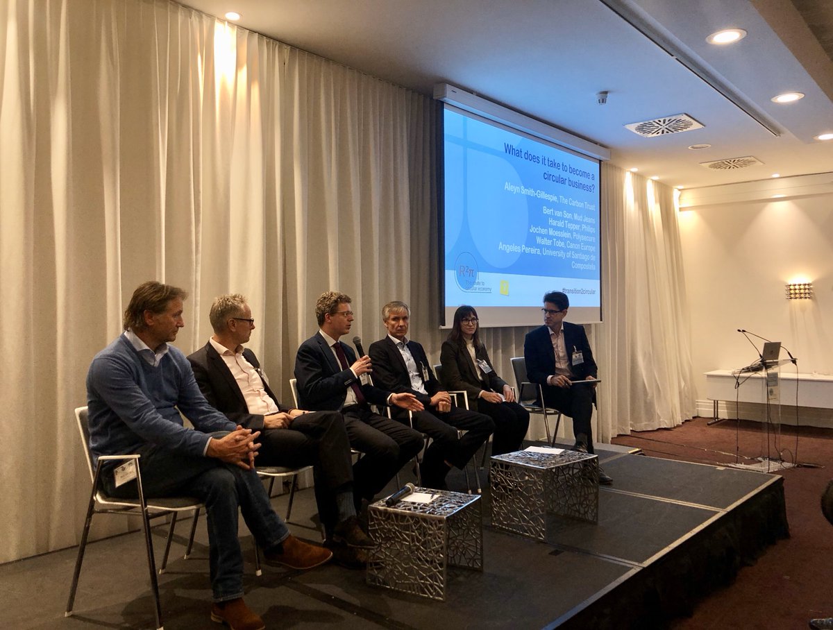 From resource recovery to product life extension, <a href="/aleyn/">Aleyn Smith-Gillespie</a> of <a href="/thecarbontrust/">The Carbon Trust</a> discussing circular business models with representatives from <a href="/Canon/">キヤノン株式会社 / Canon Inc.</a> <a href="/MudJeansNL/">MUD Jeans</a> <a href="/Philips/">Philips</a> <a href="/Polysecure/">POLYSECURE GmbH</a> <a href="/UniversidadeUSC/">USC</a> as part of the final <a href="/R2PI_project/">R2PI Project</a> conference #transition2circular