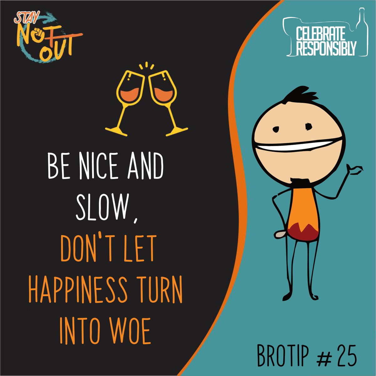 NotoutI's tweet photo. Happiness can quickly turn into woe if you don’t control the flow! Make sure that your week is happy and life healthy. Follow Bro #StayNotOut
#NotOut #NotOutIndia #drinkresponsibly #responsibledrinking #ThursdayMotivation #happiness #Control #healthy #DrinkWiser #KeepingItSimple https://t.co/3nIhtRhhtS