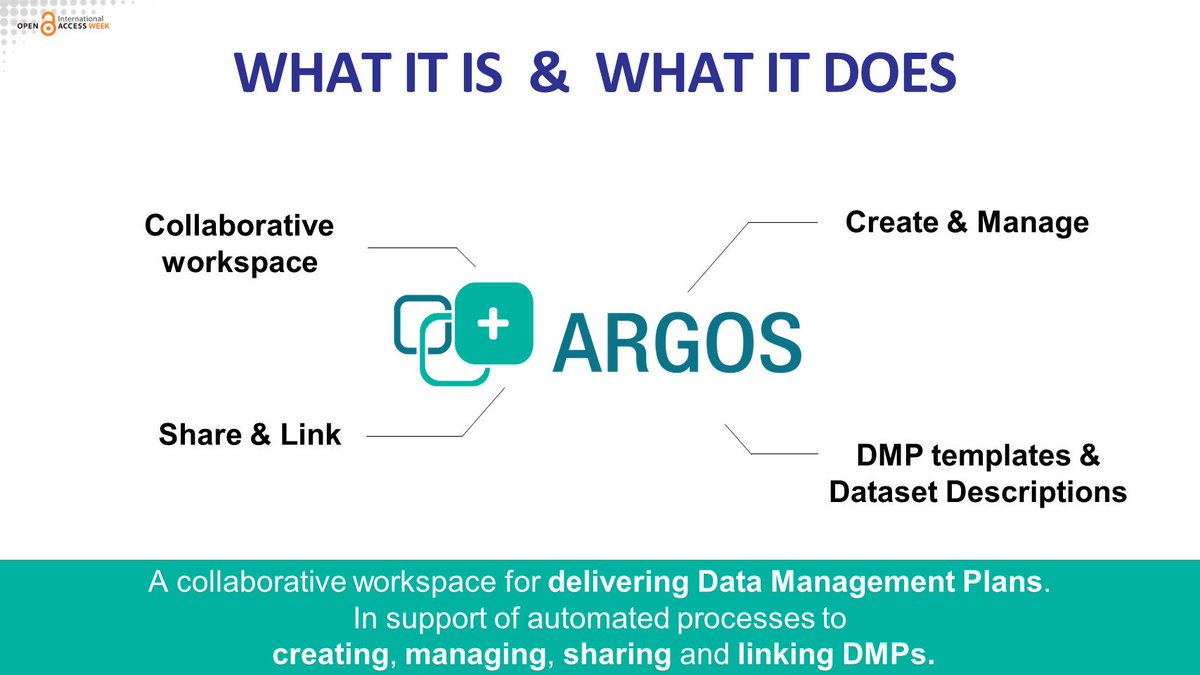 OpenAIRE_eu's tweet photo. #OAWeek ARGOS its not just for creating #DMP s 👉allows for #versioning of DMPs at all stages of the #ResearchLifecycle 👉enhancing the control of DMPs as “living documents”. 📢Take advantage using this collaborative workspace. Know how at https://t.co/KkbwA3coL1 https://t.co/dozmzhf7Z7