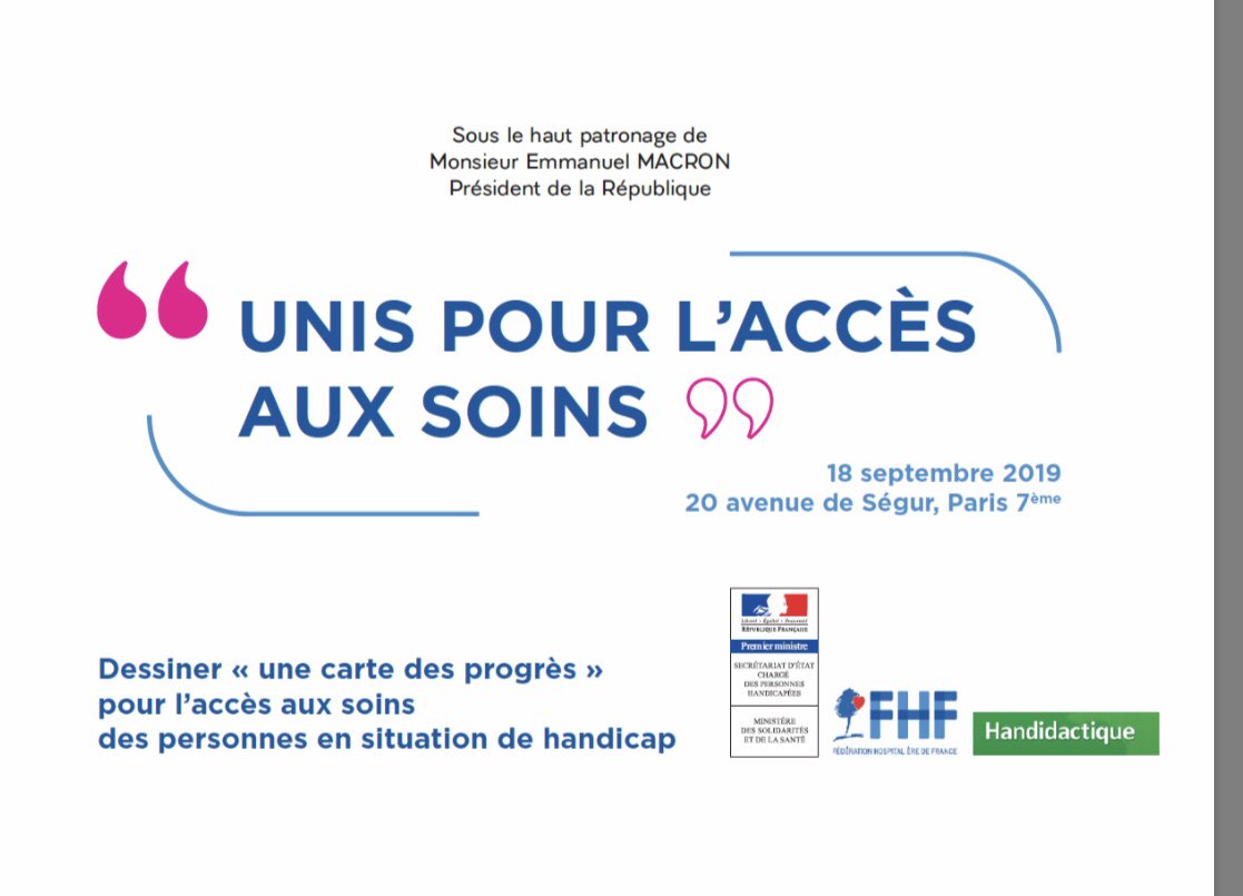 #Unispourlaccesauxsoins #handicap Les actes du colloque @laFHF @handidactique @MinSoliSante sont en ligne #consultationsdediees #formation #societeinclusive