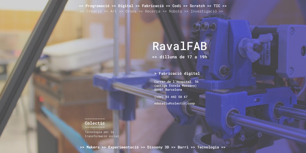 colectic_coop's tweet photo. Iniciem nou curs a #RavalFAB!
🛠️Un espai obert amb eines digitals transformadores on proposar projectes que millorin el nostre entorn més proper
🗓️ Cada dilluns
🕒17-19h https://t.co/zUNMccS4zk