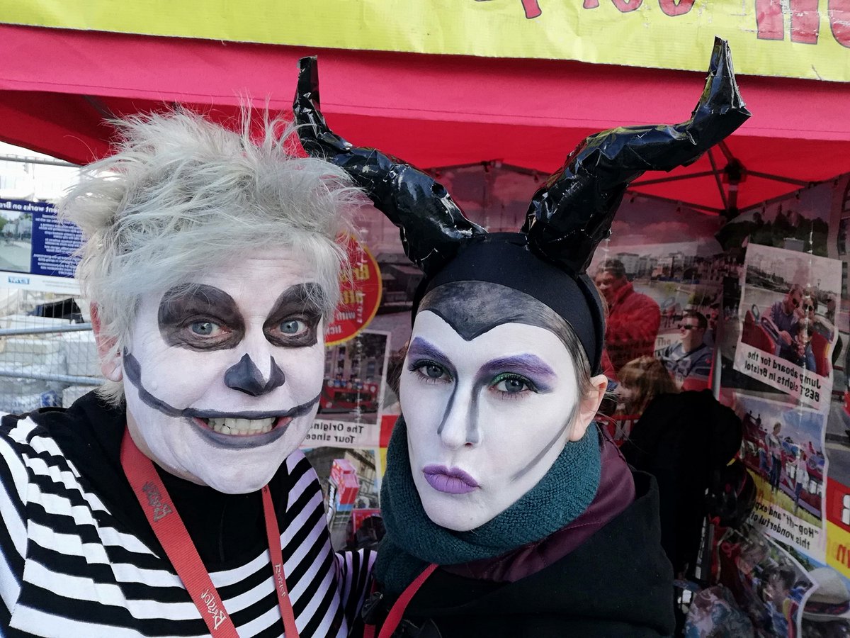 We've jut realised that these two will be working at our gazebo on Stop 1 tomorrow. You have been warned! 🎃

#Bristol #VisitBristol #Halloween #opentopbustours