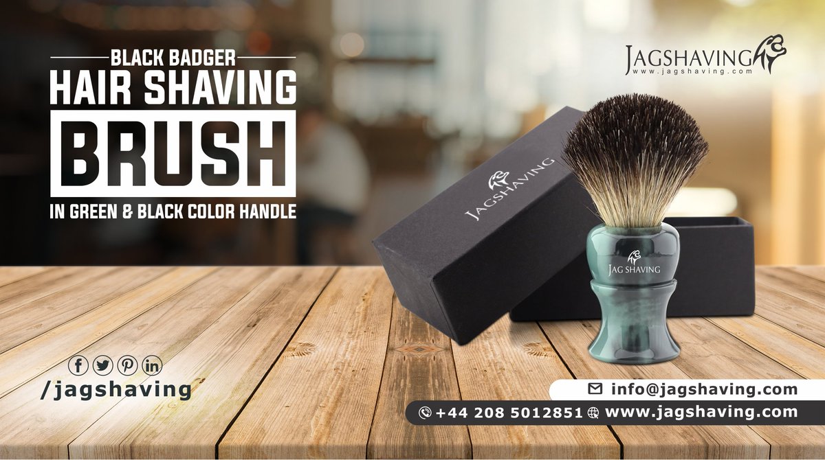 jagshaving's tweet photo. 👉'' Black Badger #Hair #Shaving #Brush ''
✔️A Shaving Brush That Makes A Rich & Creamy #Lather.
✔️In Stylish Green & Black Color Handle.
✔️Lightweight to Carry.
#Babrer #barbershopconnect #Wetshaving #Mensfashion #beardlifestyle https://t.co/wsMXbbdaHt