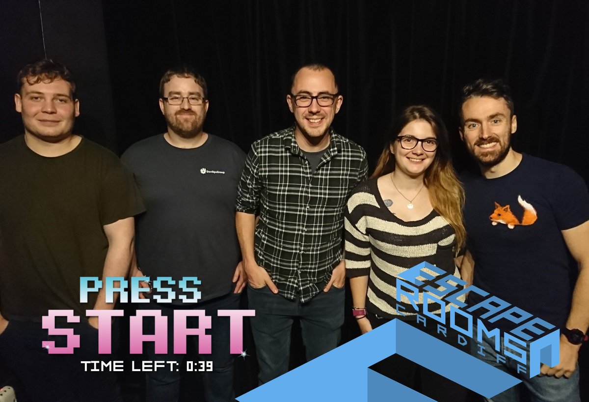 cdspacetilde's tweet photo. We took our time in Press Start at @EscapeRoomsCF, slow and steady wins the race (and there was certainly no mad panic as the "well done" video calmly played while the clock continued ticking down with seconds remaining and the door still shut). #LifeAtDOG https://t.co/6wpsvBGb9u