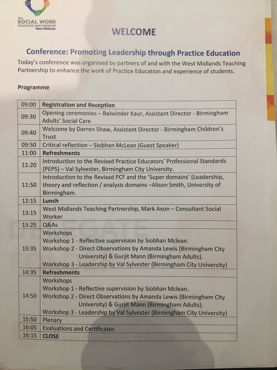 lara_timms's tweet photo. Practice Educators Conference today. “Practice Educators are the treasure of professional training” @SiobhanMaclean @RWMSWTP @Bhamchildtrust @dazshaw1975  #practicehub https://t.co/W2m0E12TrY