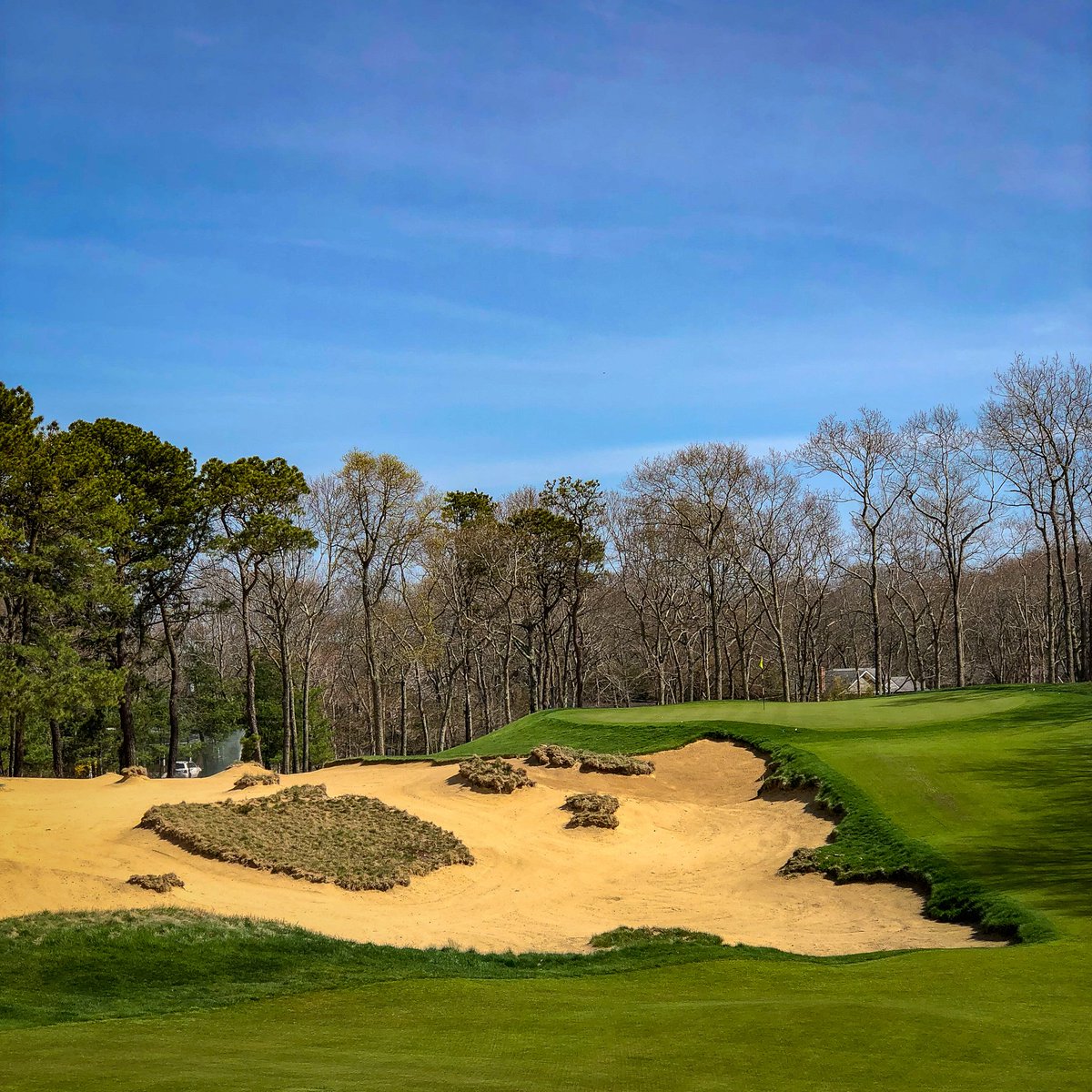 GoForeItComm's tweet image. This approach to the 12th at East Hampton Golf Club is a tough one. The green is well guarded and has a lot of slope. Coore &amp;amp; Crenshaw have been brilliant modern designers... Who's your favorite modern  ⛳️ course designer? 

#GoForeIt #bestcoursedesigner #golfcoursemarketing