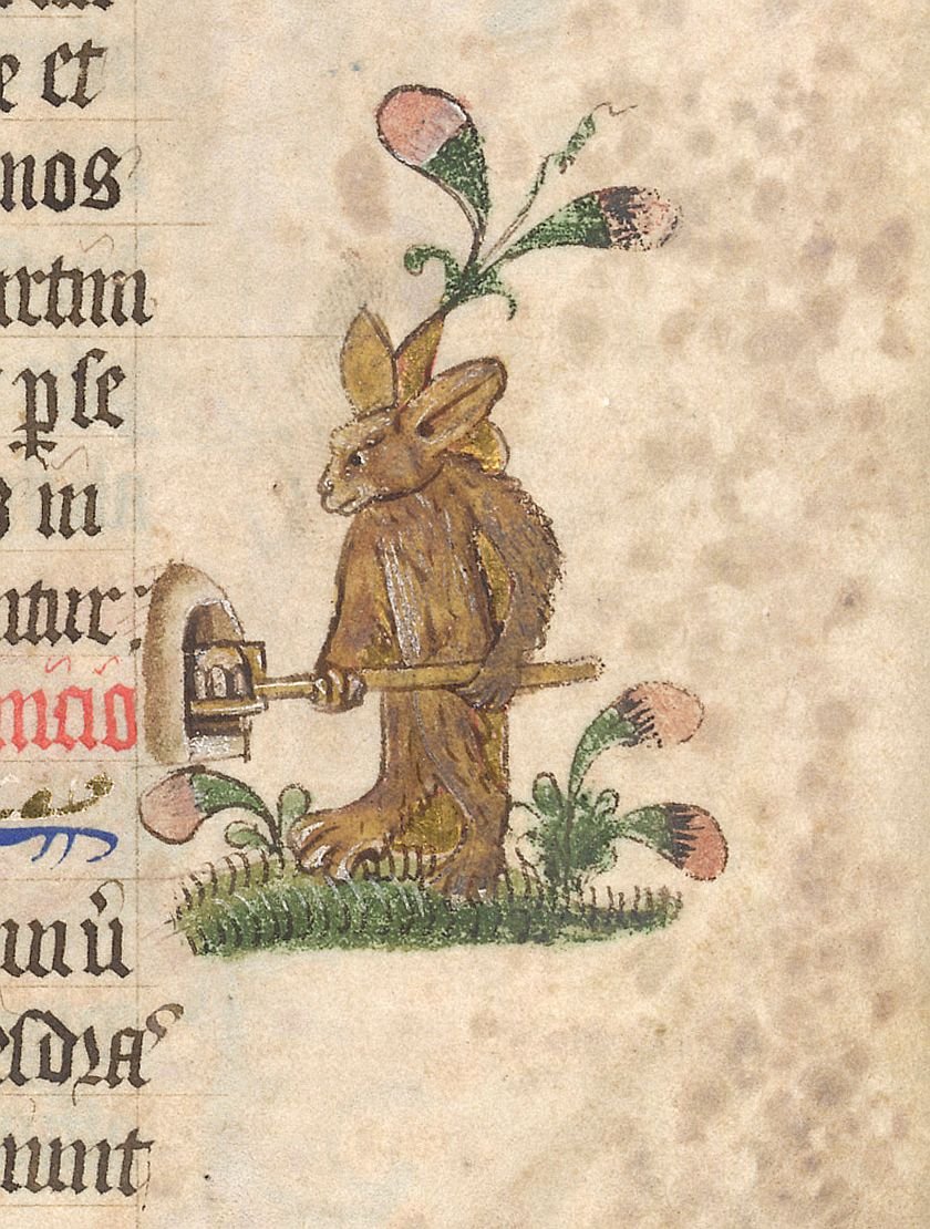 Bunny baking bread!(BL, MS Lansdowne 451, f. 6)  #MedievalTwitter