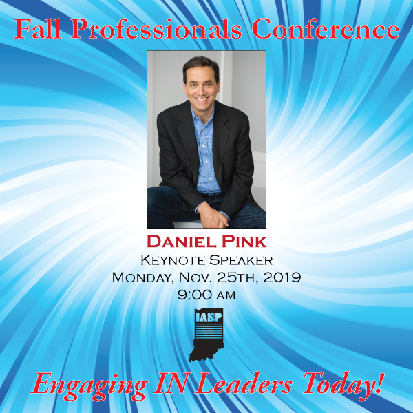 INPrincipals's tweet photo. .@DanielPink gets the 2019 @INPrincipals Fall Professionals Conference started on Nov 25th! Don't miss out on hearing from this best-selling author! Register today: https://t.co/LLt80NDUI1 #iaspFC19 https://t.co/k21XThPy6z