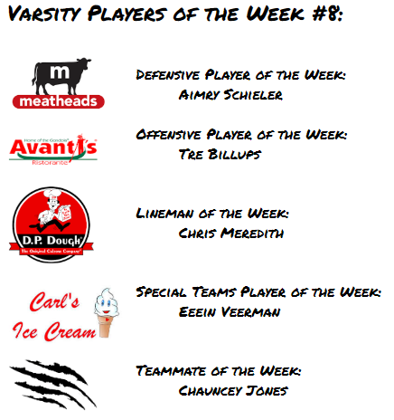 NCWHS_Football's tweet photo. Week 8 Players of the Week:

#WestFootball https://t.co/5L0UcY2Aw7