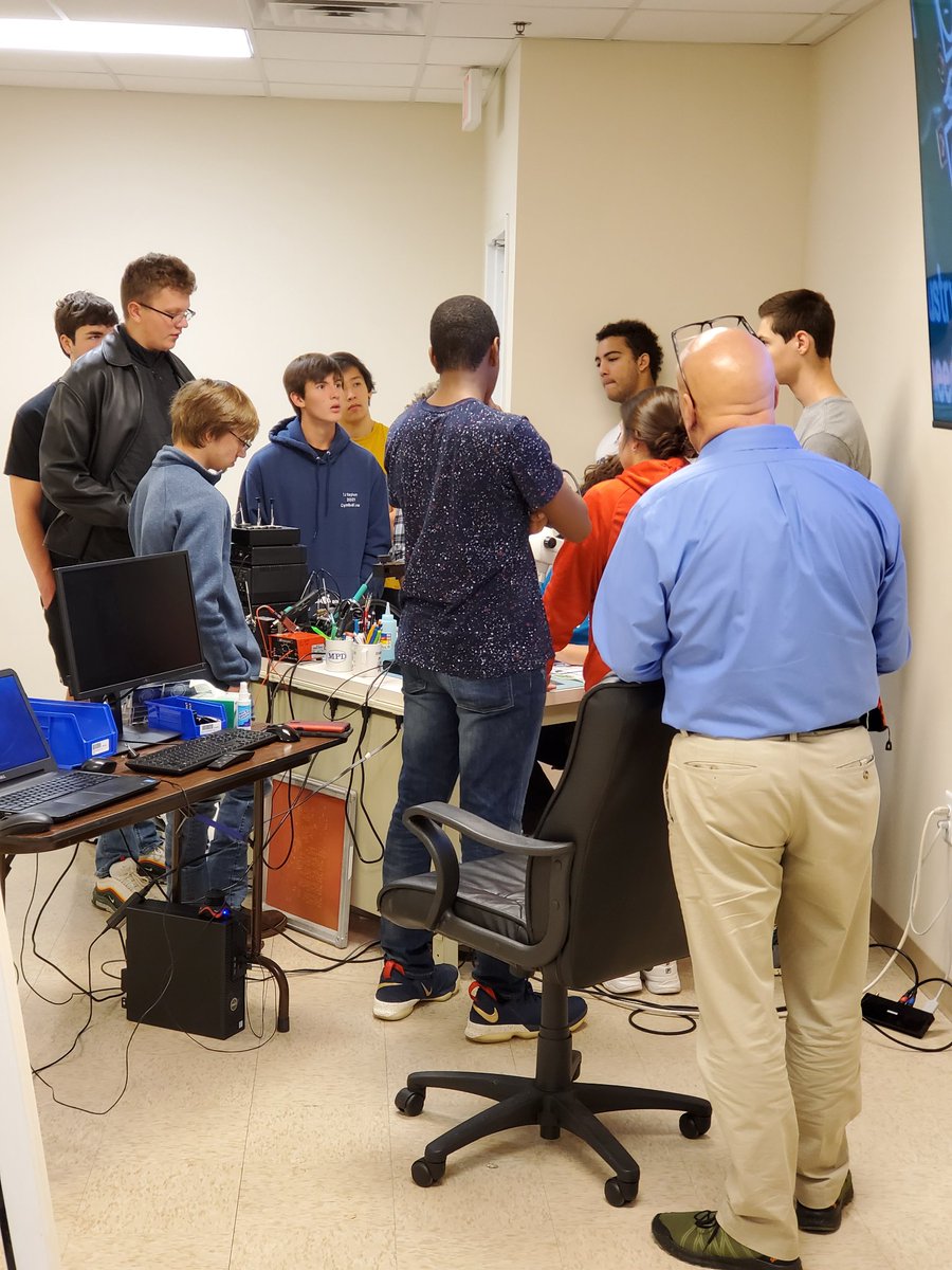 MCSCareerCoach3's tweet photo. Students prepping to do some soldering today at STI Electronics in Madison #STIElectronics #IPC #ProjectOWL #MCSLearn #STEM #HandsOnLearning #BobJones #LibertyMiddle https://t.co/jr15w8Rkf7