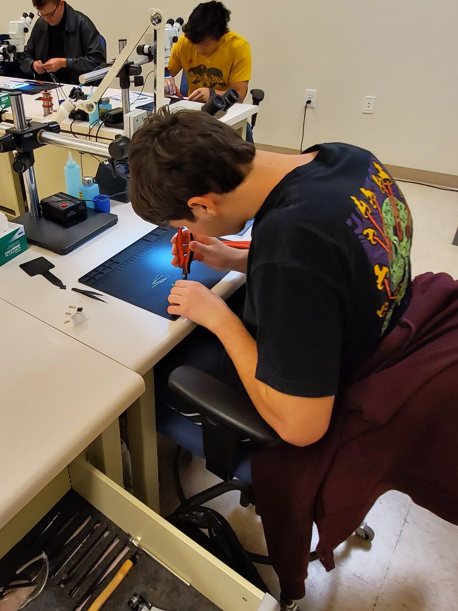 MCSCareerCoach3's tweet photo. Students prepping to do some soldering today at STI Electronics in Madison #STIElectronics #IPC #ProjectOWL #MCSLearn #STEM #HandsOnLearning #BobJones #LibertyMiddle https://t.co/jr15w8Rkf7