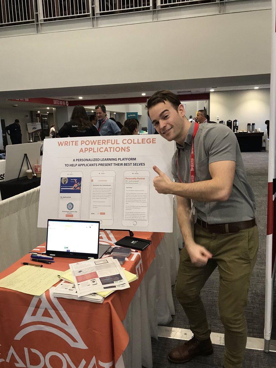 mmarotta's tweet photo. Learning about @Leadovate App for college application writing process &amp;  guidance at #masscue with Lucas and @kearley74 #nashobalearns @NashobaGuidance https://t.co/ExypR62Van