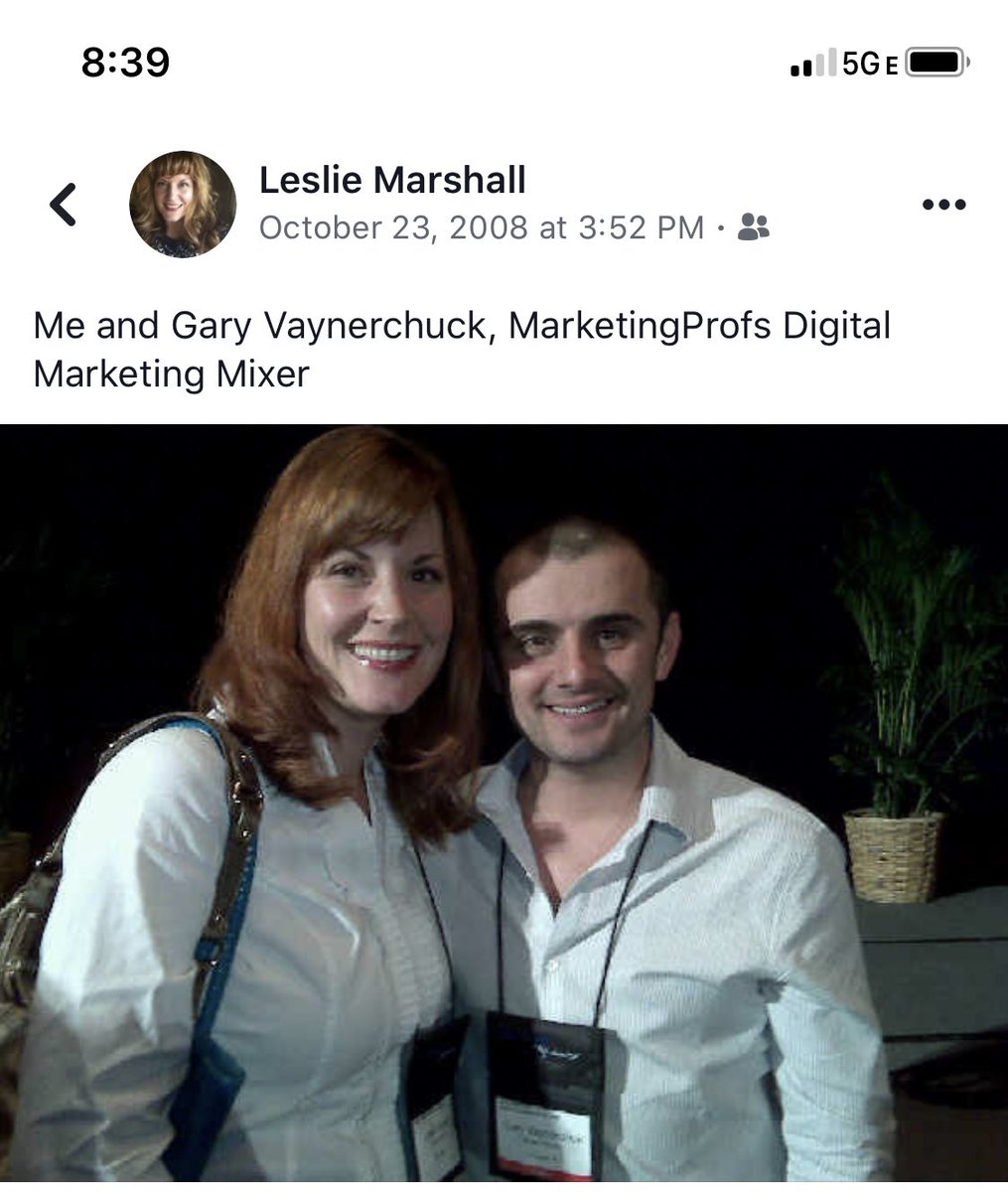 LeslieAMarshall's tweet photo. Popped up in my Facebook memories! 11 (!) years ago I heard @garyvee @MProfsEvents #digitalmarketing mixed. Left the conference fired up about the potential of social media @MorningstarInc to connect with investors. #stillfiredup 🔥 #babyface https://t.co/vlWXMNFYEP