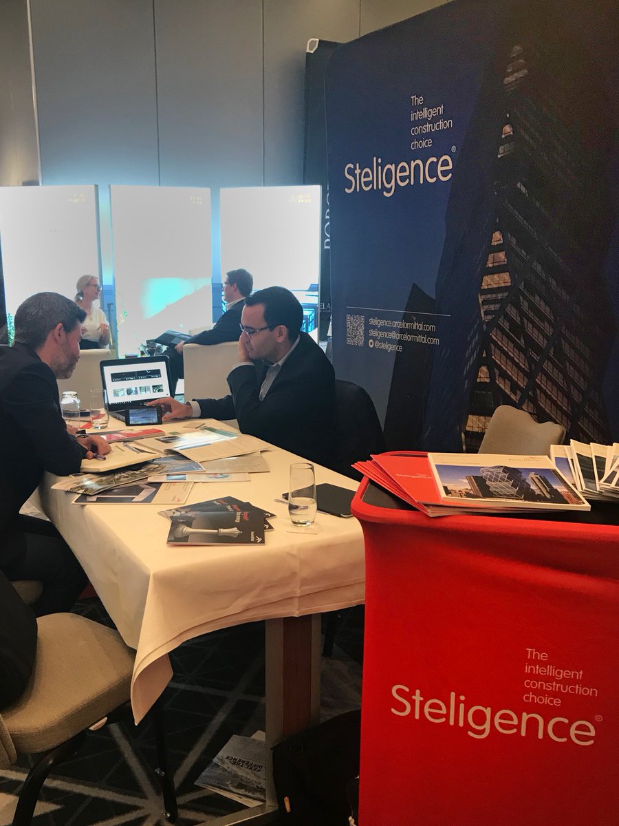 steligence's tweet photo. It’s been wonderful to be a part of #LEAF2019!
We’ve had a hectic couple of days in dialogue with designers discussing @ArcelorMittal's carbon reduction strategies and our #Steligence concept that delivers lower cost, lower embodied impact buildings that are quicker to build. https://t.co/U2Vvek56ZU