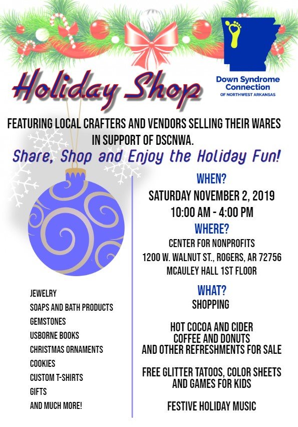 Down Syndrome Connection Holiday Shop on November 2nd! Share, Shop and Enjoy the Holiday Fun! 

#DSCNWAHOLIDAYSHOP