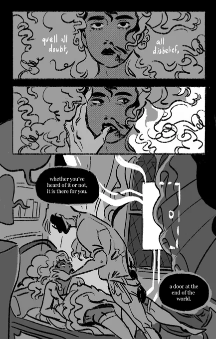 realize i never posted this but it's the minicomic i did for #24hourcomicday ! it's about escapism (or a handful of strangers who find each other in a blank pocket universe) 