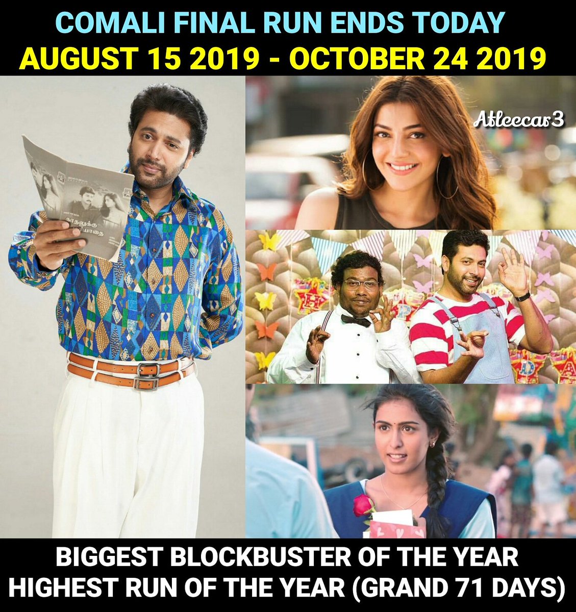 RajiGts's tweet photo. @actor_jayamravi super such a wonderful film in the year. Sema Anna @VelsFilmIntl @MsKajalAggarwal @SamyukthaHegde acting fun overload https://t.co/qd7mPuM7u9