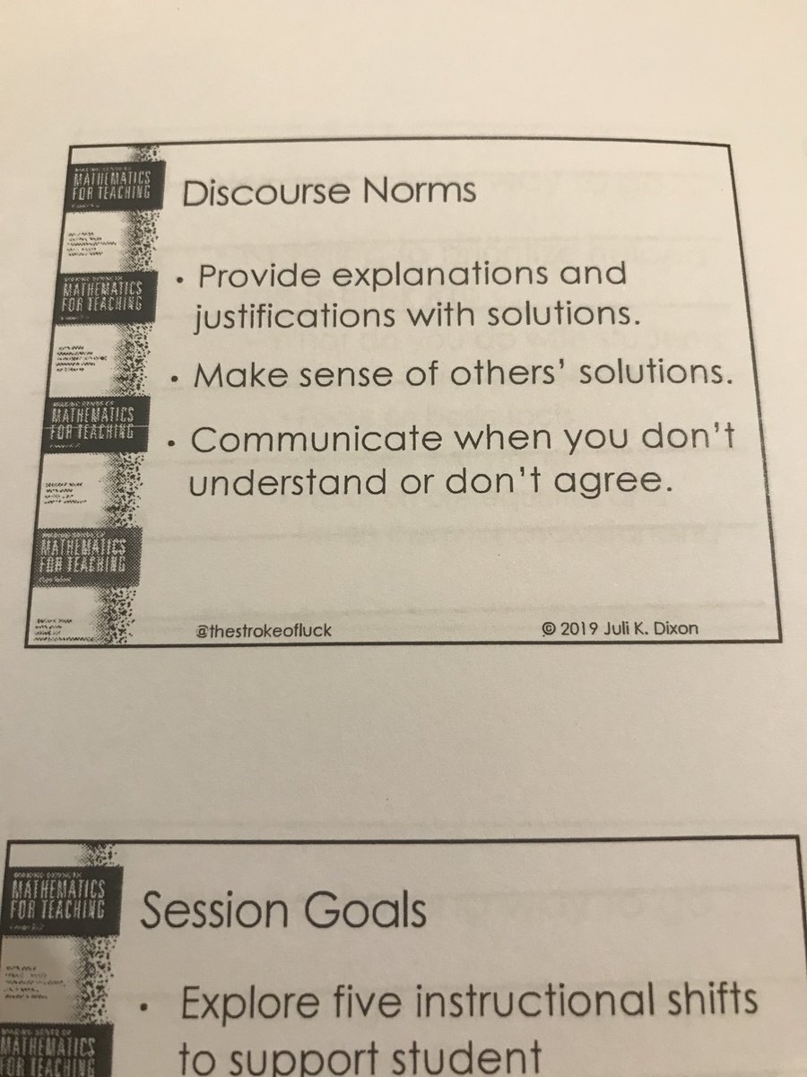 Mo11ySu11ivan's tweet photo. Math discourse matters! These will help guide our planning for it in our inquiry-based lessons. #CPSMathRocks @thestrokeofluck https://t.co/VFjNXDOdmw