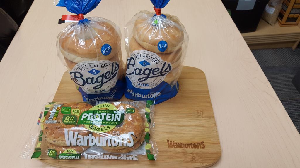They said you can get at least one thing from every meeting. Well, I out-did myself at #Warburtons 2019 harvest assessment. #cdnwheat Thanks <a href="/adamjdyck/">Adam Dyck</a> Ima set these #Warburtonsbagels out in our lunchroom cuz #peoplegottaeat.