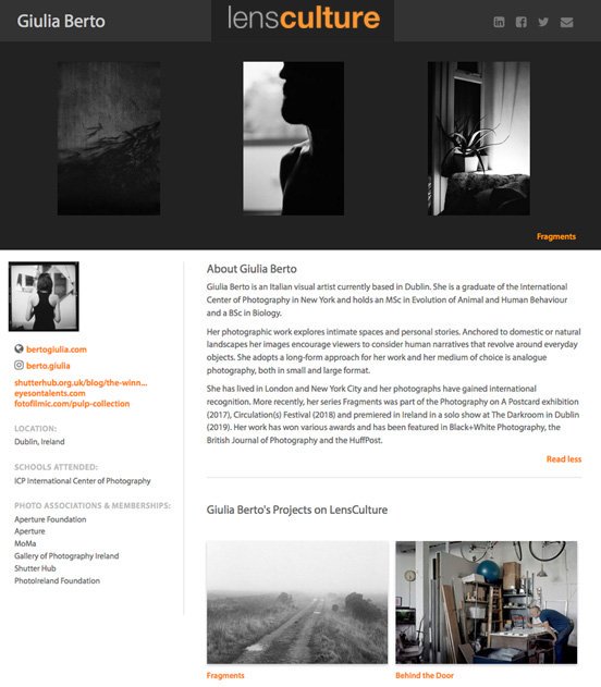 Giulia Berto (@giuliaberto2) on Twitter photo If you feel like having a look at my project #fragments you will find a new selection of images on my <a href="/lensculture/">LensCulture</a> profile page here: lensculture.com/giulia-berto
More good news to be released soon!
#analoguephotography #filmisnotdead If you feel like having a look at my project #fragments you will find a new selection of images on my <a href="/lensculture/">LensCulture</a> profile page here: lensculture.com/giulia-berto
More good news to be released soon!
#analoguephotography #filmisnotdead