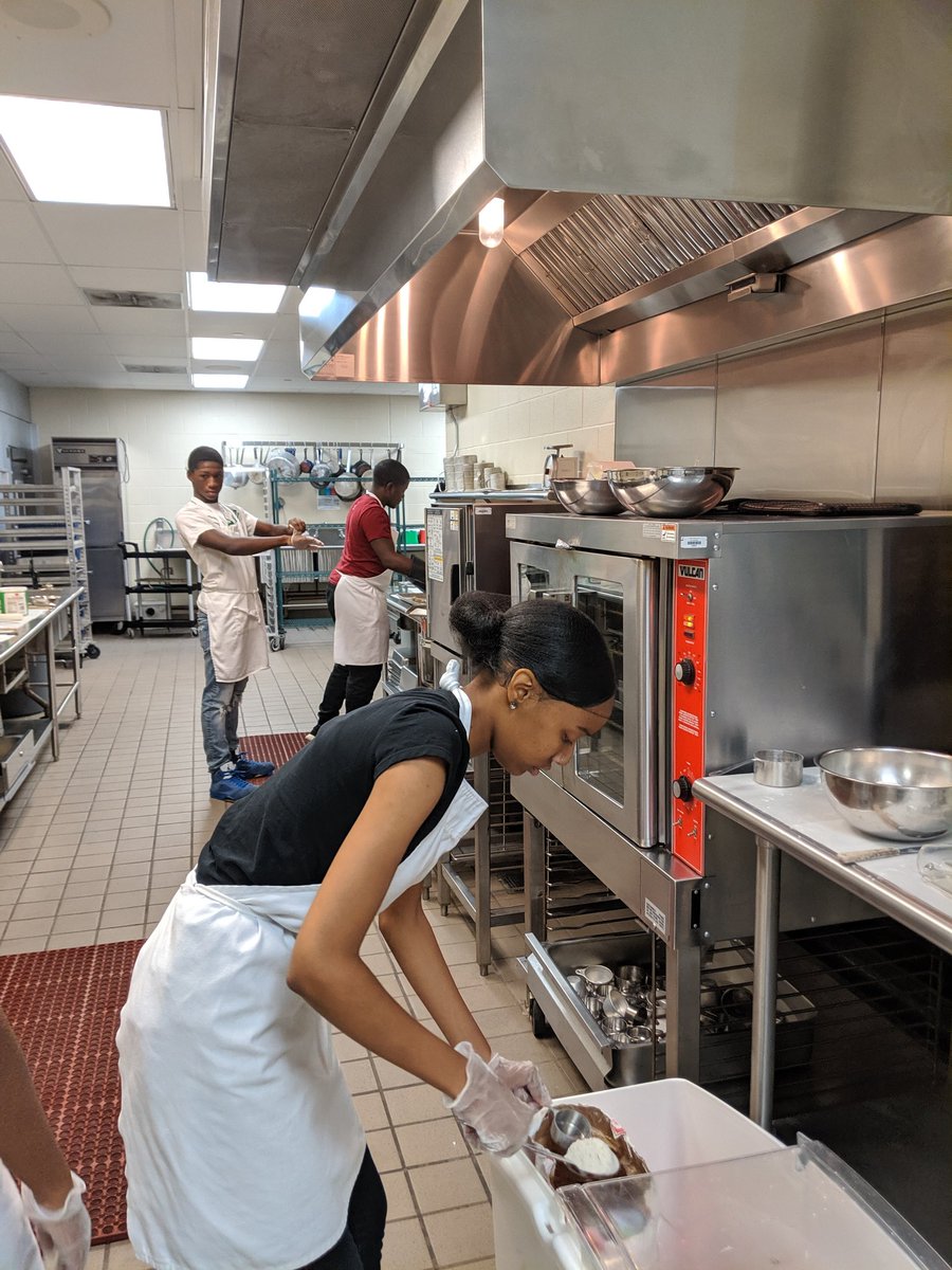 Shaw High School Culinary students perfecting their chocolate chip cookie recipe! #IAMEC!