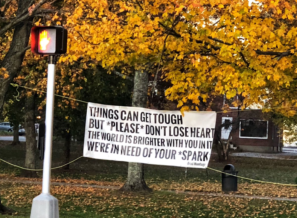 MichelleNoehren's tweet photo. Beautiful words from @thebradmontague hanging in our town center. #colchester #CT #colchesteriskind https://t.co/YJennDEHfe