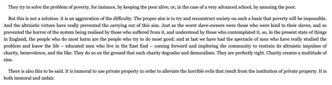 Jonas_Ceika's tweet photo. Oscar Wilde's criticism of charity in "The Soul of Man under Socialism" https://t.co/3cnWN7R88N