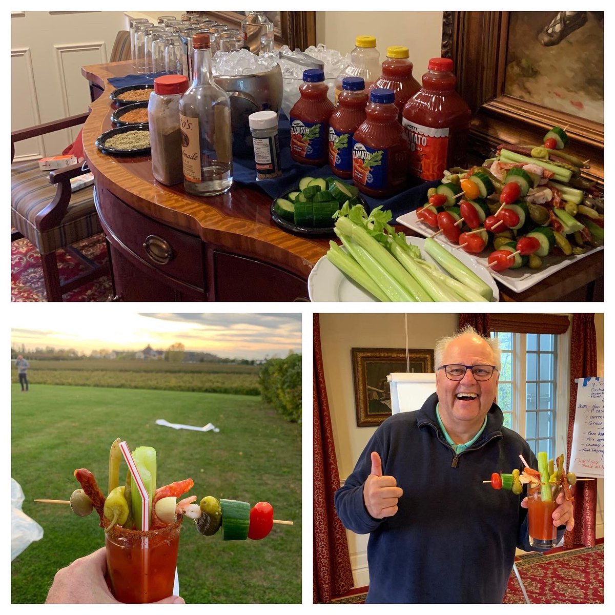 jroy5's tweet photo. When your away at #ceo #retreat with @TECCanada group #355 after a long hard day it is alway good to get a visit from #drcaesar and custom made #Caesarbar at @RiverbendInn @MottsClamato @theextremebean @WalkersOneshot https://t.co/CdEt8hjLuq