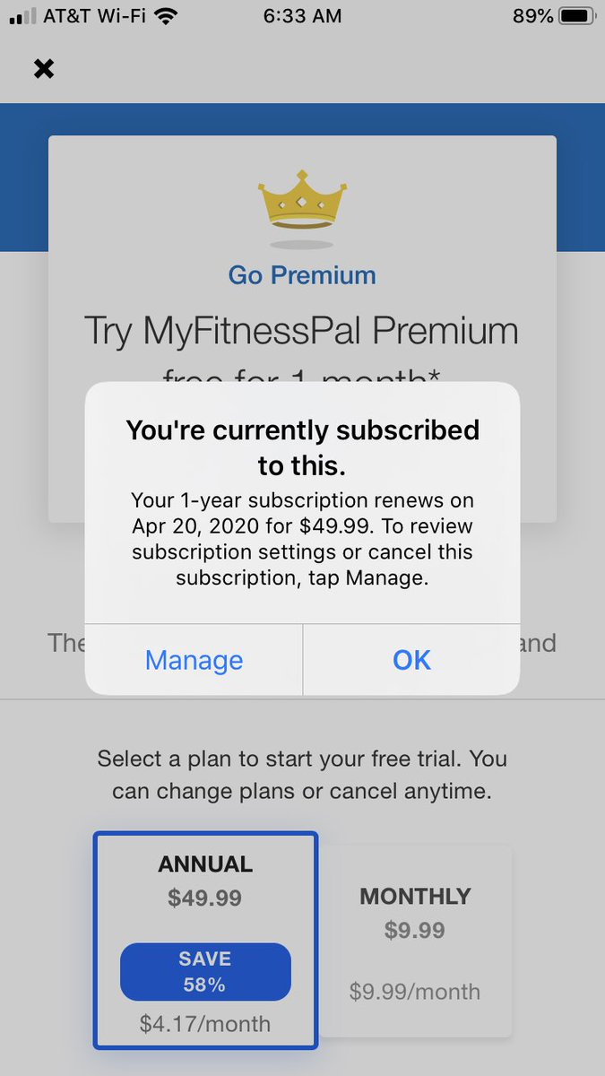EricaRDaniel's tweet photo. @MFP_Staff  I have paid for a premium subscriptions but it is not being reflected on the app. https://t.co/hYHqivlO0k
