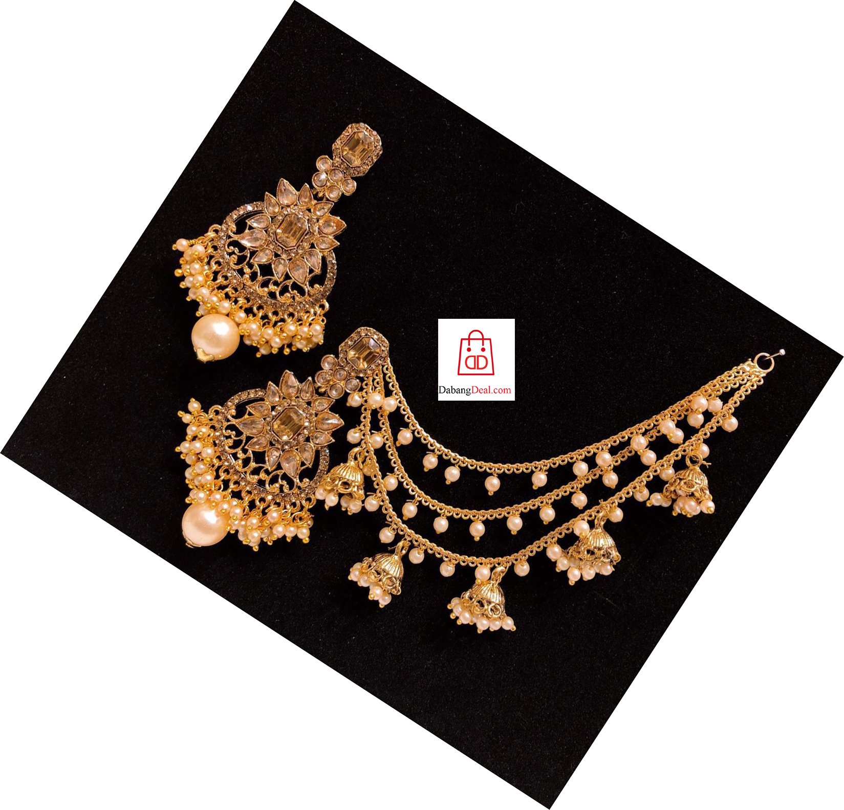 Buy Bindhani Women's Paisely Bahubali Jhumka Earrings With Latkan