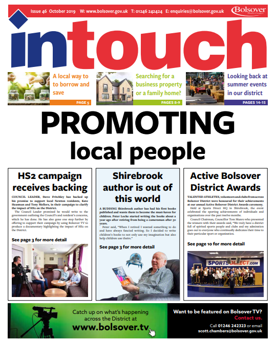 BolsoverDC's tweet photo. Take a look at the front page of our latest #Intouch #newspaper which will be delivered to households across #Bolsover District next week. #keepingyouinformed @BroadmeadowsVce @SelstonVoice @ShirebrookFHG @2Shires @BPartnership1 @BolsoverSSP @ https://t.co/uNHuGij762