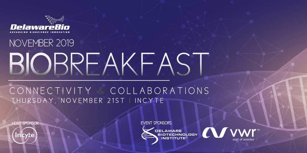 Delaware_Bio's tweet photo. Register for the November #BioBreakfast on Thurs, Nov 21st from 7:30 - 9:30 AM! It will be @ #DEBIO member company @Incyte!
REGISTER today!! https://t.co/7N03V8O7Vl https://t.co/qW0s2lGXlM