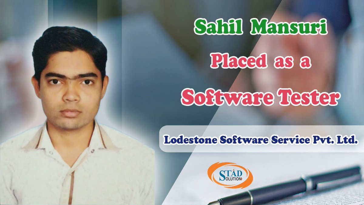 STAD_Solution's tweet image. #Congratulations to #Sahil_Mansuri Placed as #Software_Tester in #Lodestone_Software_Service_Pvt_Ltd 
 
Best of luck for the future from #STAD_Solution

stadsolution.com

#Java #Android #PHP #Python #SoftwareTesting  #placement #Guarentee #job #Ahmedabad #Training