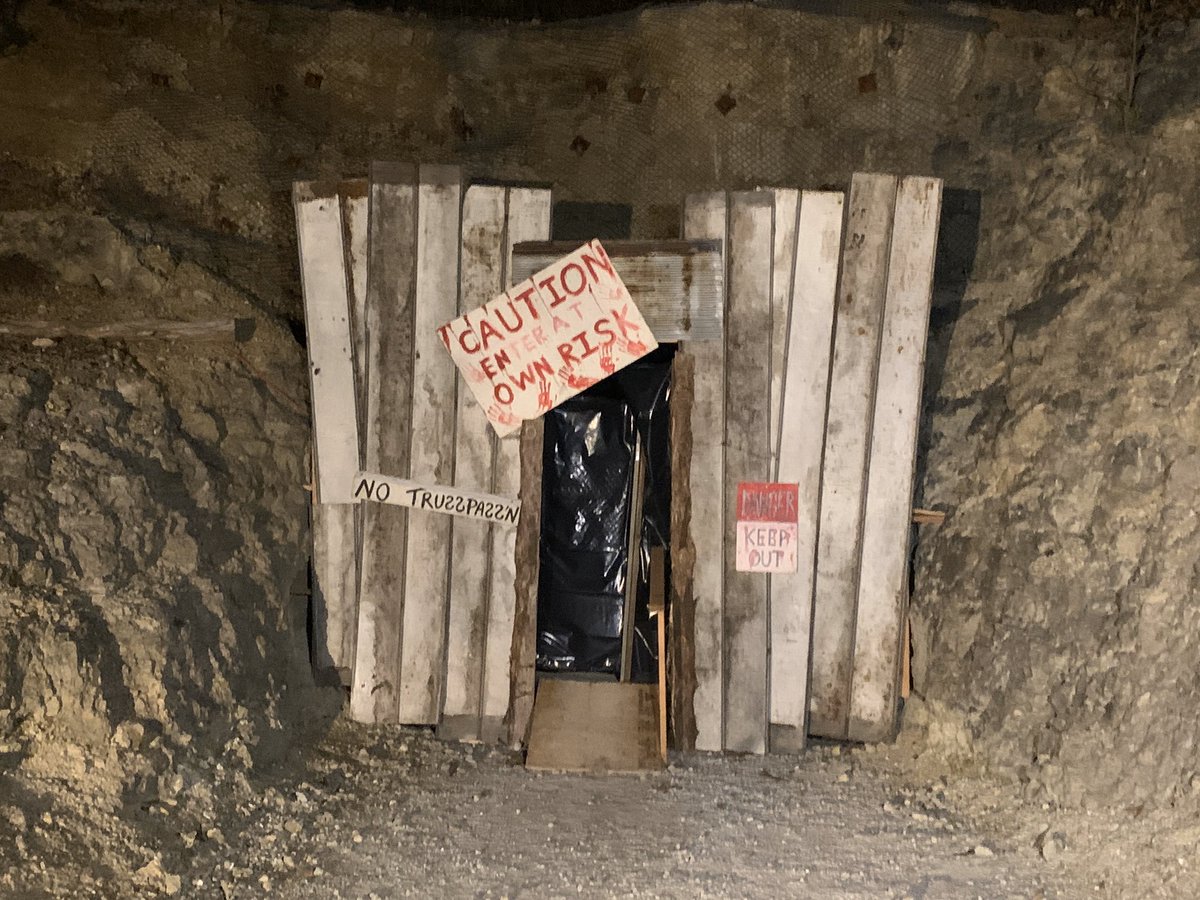 lexie_petrovic's tweet photo. Had to wear my hard hat this morning hanging out with students from @MissouriSandT! So cool getting to see their one of a kind haunted mine. They’ve been doing this Halloween tradition for 22 years @KRCG13 https://t.co/MWdv628ikZ