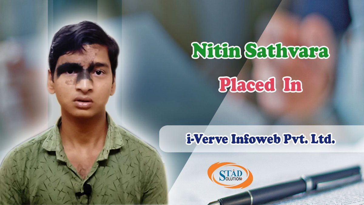 STAD_Solution's tweet image. #Congratulations to #Nitin_Sathvara  Placed as #Software_Tester in #i_Verve_Infoweb. 
 
Best of luck for the future from #STAD_Solution

stadsolution.com

#Java #Android #PHP #Python #SoftwareTesting  #placement #Guarentee #job #Ahmedabad #Training