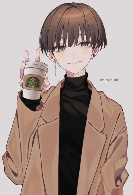 タートルネックいいよね、という絵 