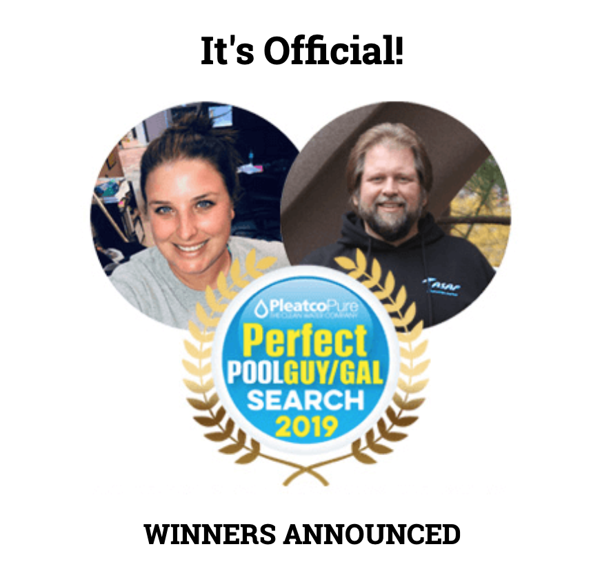 PleatcoPoolSpa's tweet photo. Pleatco Perfect #PoolGuyGal 2019 winners announced ! 
To read about all of our award winners check here -
https://t.co/3Apv1lOBCB

In partnership with @Genesis3inc &amp; @ThePHTA

#PoolProfessional #PoolPro #ServiceProfessional #ServiceTech  #ServicePro #PoolGuy #PoolGal #Pool https://t.co/AK1CoMWf5n