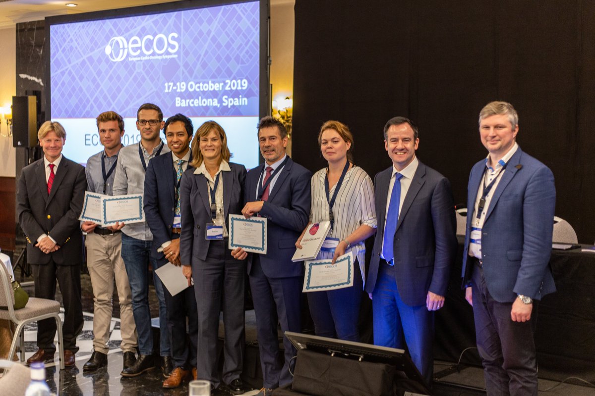 EuroCardioOnc's tweet photo. Congrats to Dr Michael Mallouppas, Dr Finn Reinhardt, Dr Sergey Kozhukhov and Dr Pau Erola who were highly commended for the #ECOS19 Cardio-Oncology Poster Award! We were delighted to learn more about the unique cases and original research happening in #CardioOncology! https://t.co/2gQb9Funa6