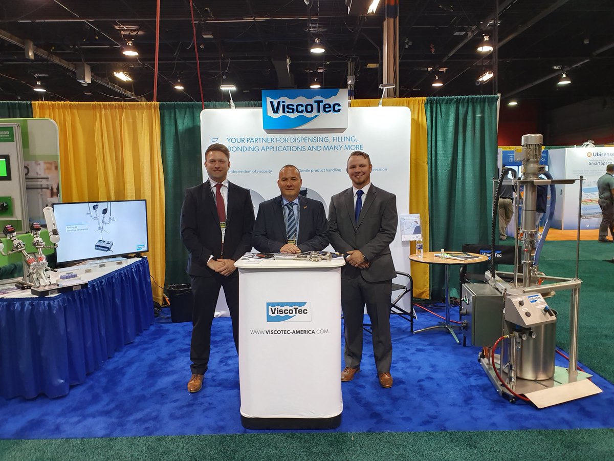 ViscoTec's tweet photo. Our colleagues from ViscoTec America are ready for the last day of The Assembly Show in Rosemont, IL. Don't forget to stop by at our booth 3742 to get all information about our high quality dispensing products.
#ViscoTec #VTAmerica #TheAssemblyShow #dispensingtechnology https://t.co/Ud7CsoxC7H
