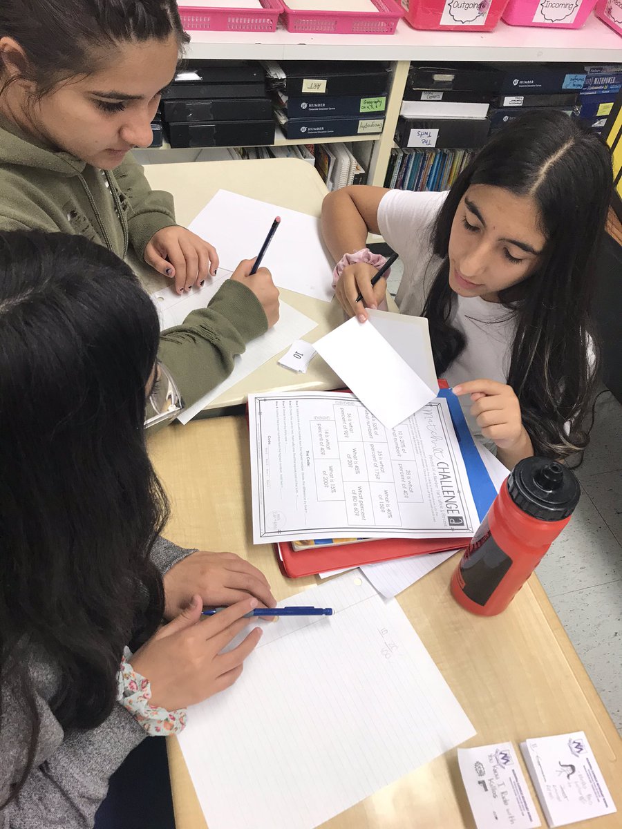 MirellaDev's tweet photo. Strengthening Math Concepts with Math Challenges #solvingpercentproblems #cooperativelearning https://t.co/5FKhpt43tG