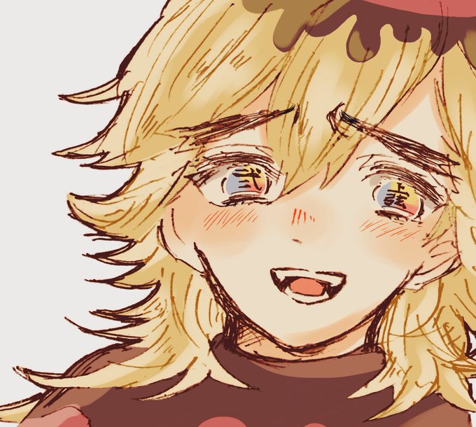 ぽめこ💮さんがTwitterに投稿した童磨(鬼滅の刃)のイラスト。