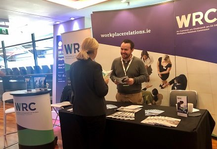Our colleague David speaking to people at our stand at @ibec_irl #IbecHR leadership summit. If you are attending the summit today in Croke Park, why not come speak to us?