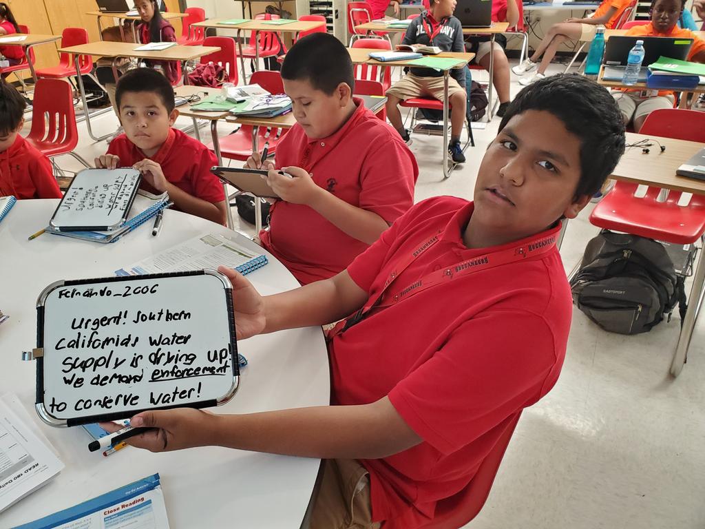 ms_wroblewski's tweet photo. Students writing tweets to raise awareness on managing water shortages. https://t.co/MxrI3AwloX