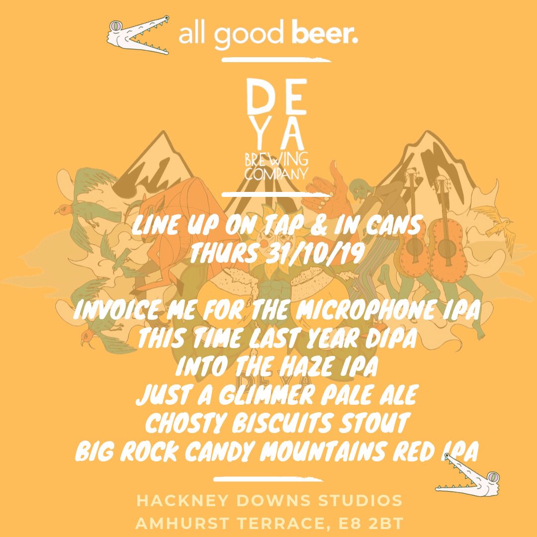 All_Good_Beer's tweet image. 👀 Strong line up for our Tap Takeover with @deyabrewery  next Thursday 💪
All beers will be available on tap and in cans from 5pm // 31.10.19
🍻🍻🍻🍻
Who’s coming???
-
-
-
#craftbeer #allgoodbeer #goodbeer #beer #deyabrewery #tto #taptakeover