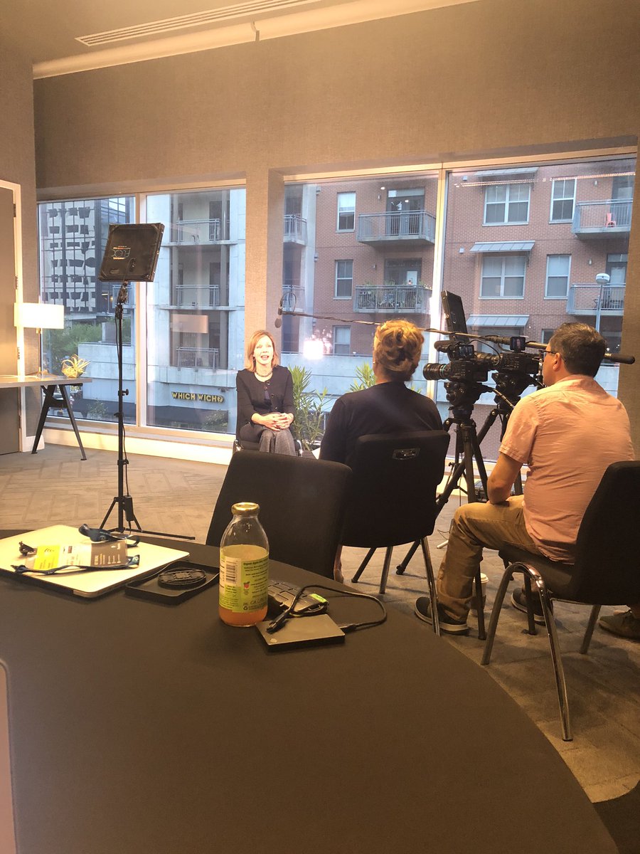 lo_schur's tweet photo. Good morning from #PLFaustin! Starting our day interviewing online learning thought leader Kate Sutherland from @RegisCollege_MA 💪🏼 @PearsonNorthAm https://t.co/PyIxzWSEiN