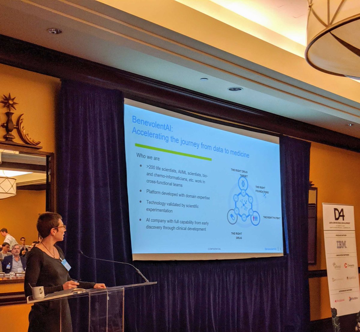 benevolent_ai's tweet image. "Our drug discovery scientists use tools to encode their ideas about what might make a good target for a particular disease, working with bioinformaticians to build queries to find patterns in the data." Our VP Data Science Alix Lacoste on #ML for #targetdiscovery @D4Pharma